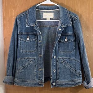 Anthropologie Denim Jacket with Button Details Size L